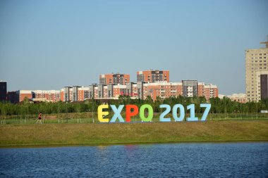 Görünümünde Astana, Kazakistan, Expo 2017 dizi başkenti