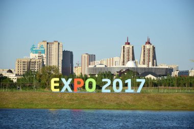 Görünümünde Astana, Kazakistan, Expo 2017 dizi başkenti