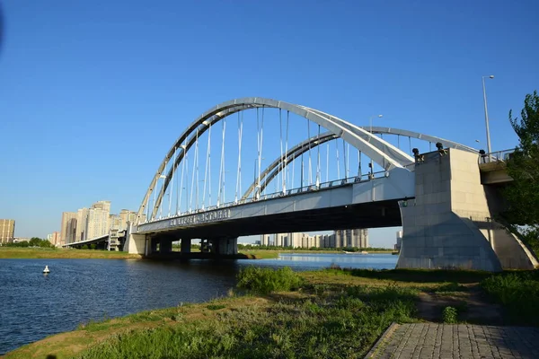 Astana Kazakistan Yaz 2017 Modern Yolu Köprüsü Kentin — Stok fotoğraf