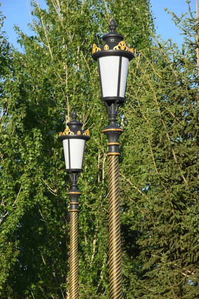 Krásná Pouliční Lampa Retro Filtr — Stock fotografie