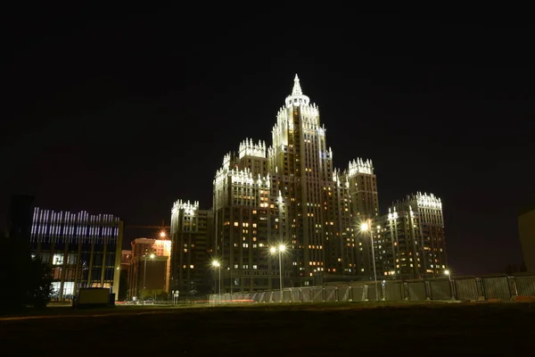 Vista Nocturna Astana Capital Kazajstán Sede Expo 2017 —  Fotos de Stock