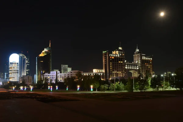 Vista Nocturna Astana Capital Kazajstán Sede Expo 2017 —  Fotos de Stock