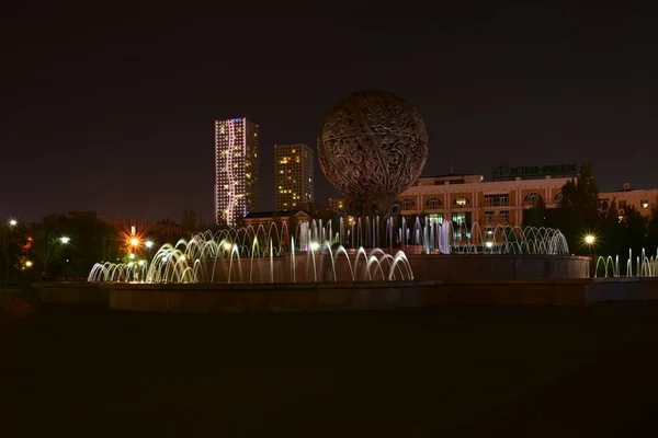 Vista Noturna Astana Capital Cazaquistão Sede Expo 2017 — Fotografia de Stock