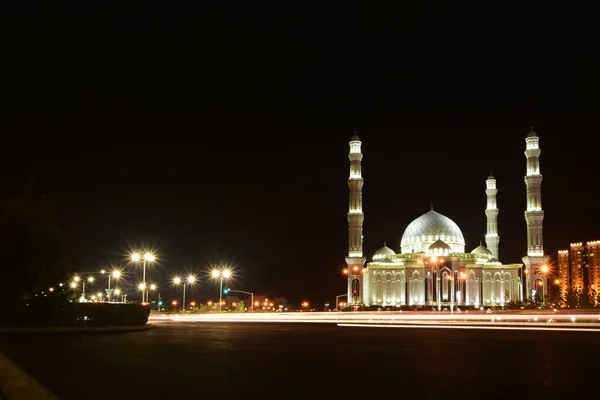 Nachtansicht Astana Der Hauptstadt Kasachstans Gastgeber Der Expo 2017 — Stockfoto