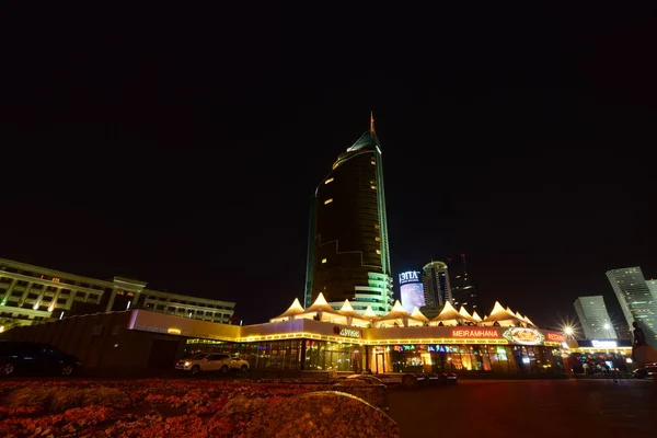 Vista Noturna Astana Capital Cazaquistão Sede Expo 2017 — Fotografia de Stock