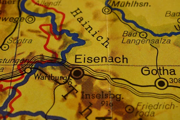 City name EISENACH (GERMANY) on the map