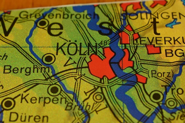 City Name Kln Cologne Map — Stock Photo, Image