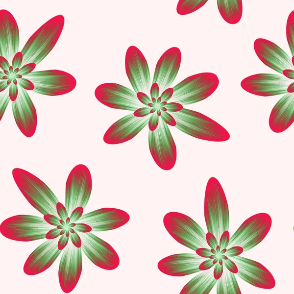 Seamless repeat pattern with flowers drawn fabric, gift wrap, wa — ストック写真