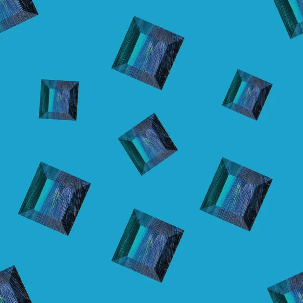Gemstone pattern sapphire,topaz. Seamless illustration. Blue cry — Stock Photo, Image