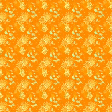 Küçük çiçekteki sevimli çiçek deseni. Rastgele dağıtılmış motifler