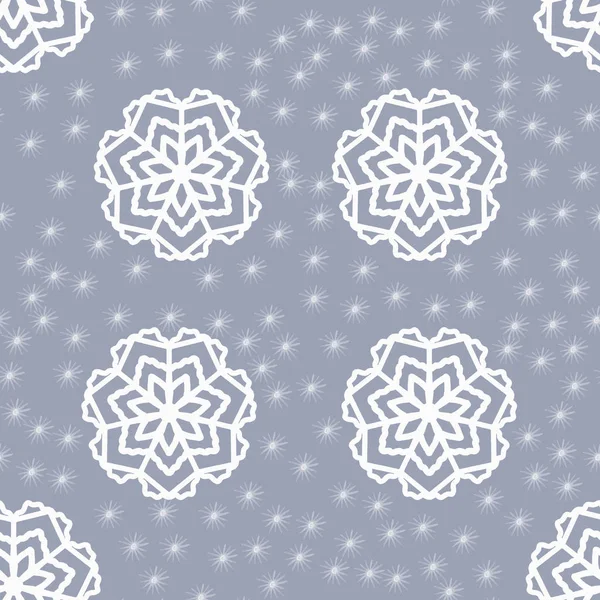 Gray tile pattern  seamless with snowflakes ornaments with stars — Stock Photo, Image