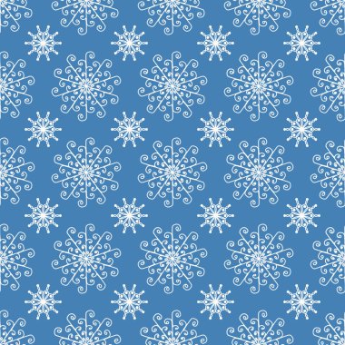 Klasik mavi kiremit desenli, beyaz kar tanesi çiçekli. 