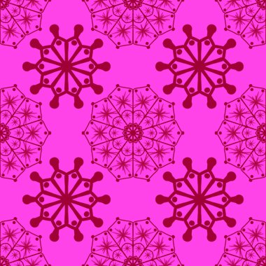 Çiçekli süslemelerle süslenmiş pembe fayans desenleri. Flowe