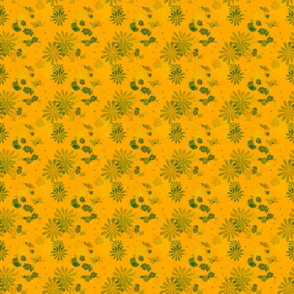 Mignon motif floral jaune dans la petite fleur. Motifs dispersés — Photo