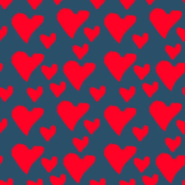 Azul marino sin costuras patrón corazones con bordes irregulares de San Valentín —  Fotos de Stock