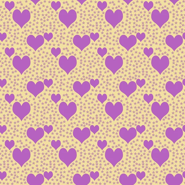 Gelb nahtloses Muster rosa Herzen Valentinstag Vorlage bac — Stockfoto