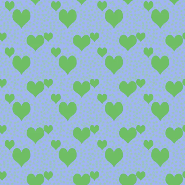 Bezszwowe wzór zielony serca walentynki dzień szablon tło — Zdjęcie stockowe