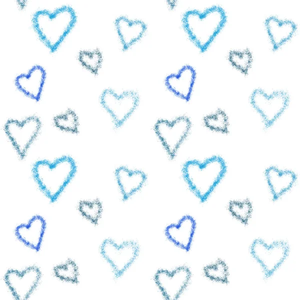 Watercolor hearts seamless background  pattern on white. Colorfu — Stock Photo, Image