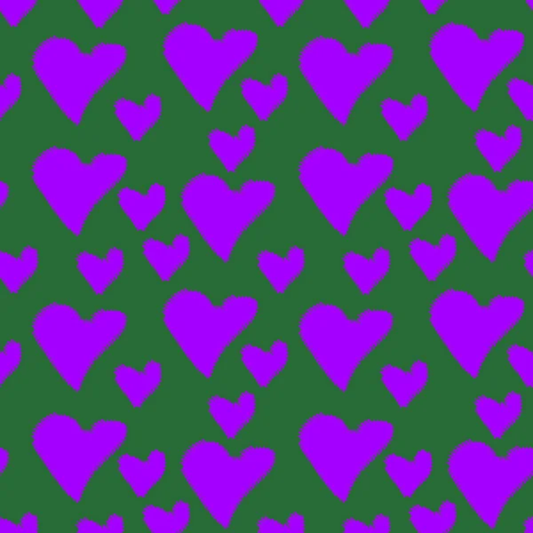 Nahtlose Muster lila Herzen mit unebenen Kanten valentine d — Stockfoto
