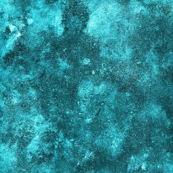 Fundo azul-turquesa abstrato, textura pintada à mão, aquarela , — Fotografia de Stock