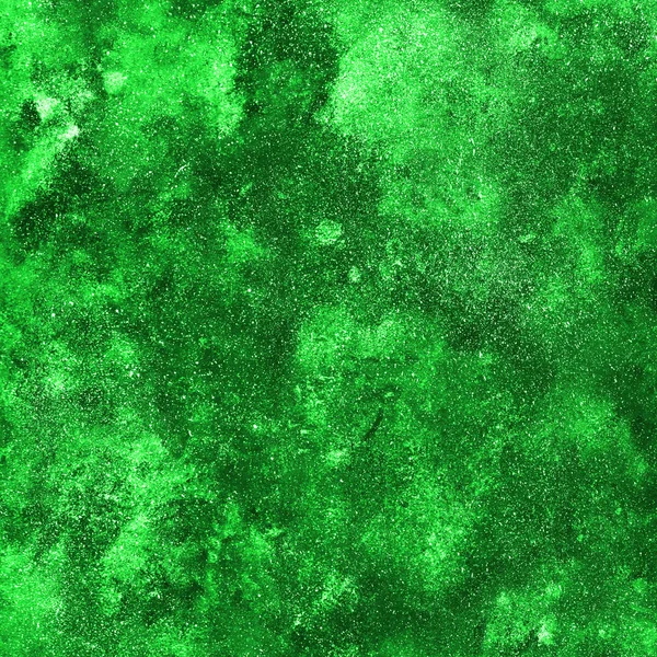 Abstrakter Hintergrund, grüne handbemalte Textur, Aquarell, Spla — Stockfoto