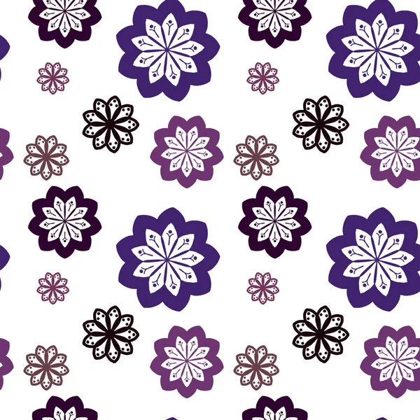 Naadloze herhaling patroon met violer, paarse bloemen in op whit — Stockfoto