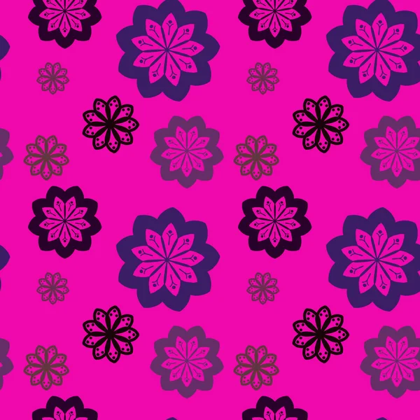Sömlös upprepa mönster med blommor i grått på rosa bakgrund. — Stockfoto