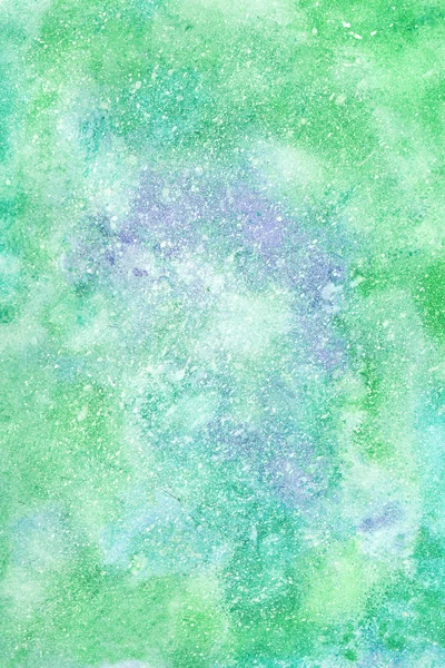 Fondo abstracto verde y lila, textura pintada a mano, agua — Foto de Stock