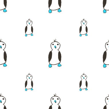 Basit ilkel penguenlerle kusursuz bir düzen, çocuksu bir tarz., 