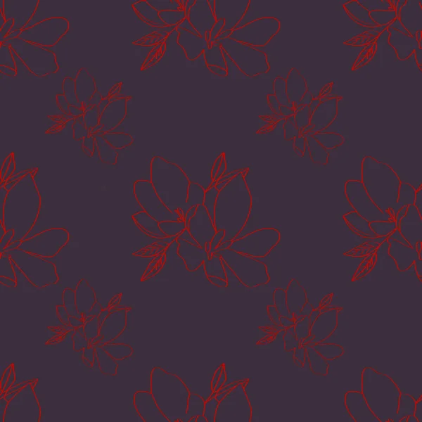 ユリの花のシームレスな背景 灰色の背景に赤い花を咲かせます 包装紙 布プリント ウェブページの背景 カード 壁紙として使用することができます — ストック写真