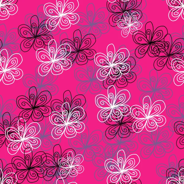 ピンクの背景に白 ベージュの花を描いた手でシームレスな繰り返しパターン 結婚式の装飾のための素晴らしい 包装紙 ファブリックプリント ウェブページの背景 — ストック写真