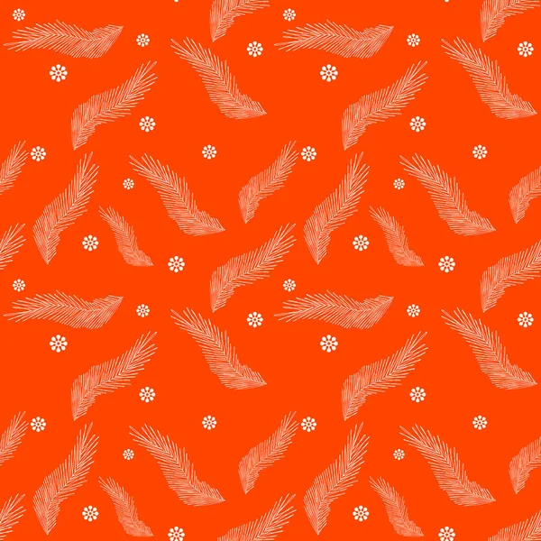 Цветочный Бесшовный Узор Листьями Цветами Пышной Лаве Оранжевый Фон Отлично — стоковое фото