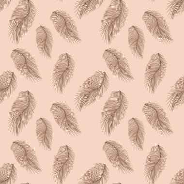 Kusursuz desenli, bej üzerine el çizimi yumuşaklık beyaz tüyler, düğün dekorasyonu için harika, ambalaj kağıdı, arka plan, kumaş baskısı, web sayfası arka plan, duvar kağıdı,