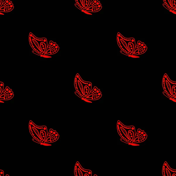 Безшовний Візерунок Чорному Художній Фон Метелика Тканини Декору Ідеально Підходить — стокове фото