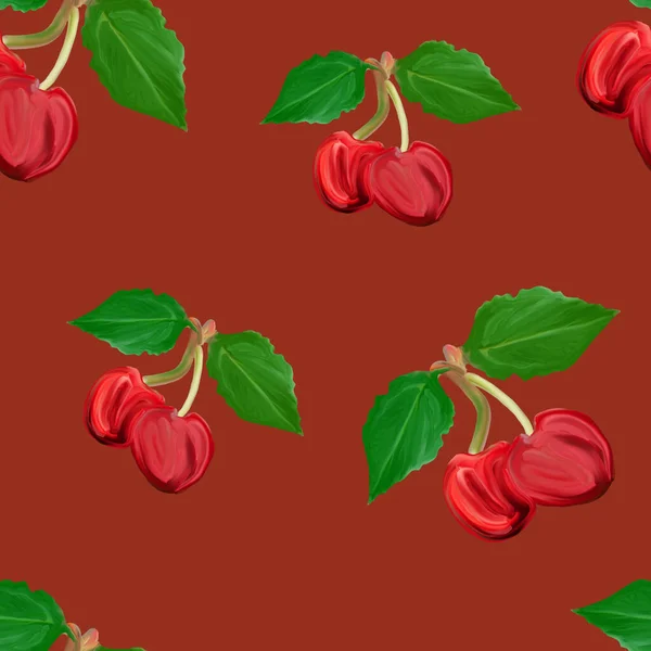 귀여운 솔기없는 패턴이야 배경에는 열매를 넣기에 그림그리기 — 스톡 사진