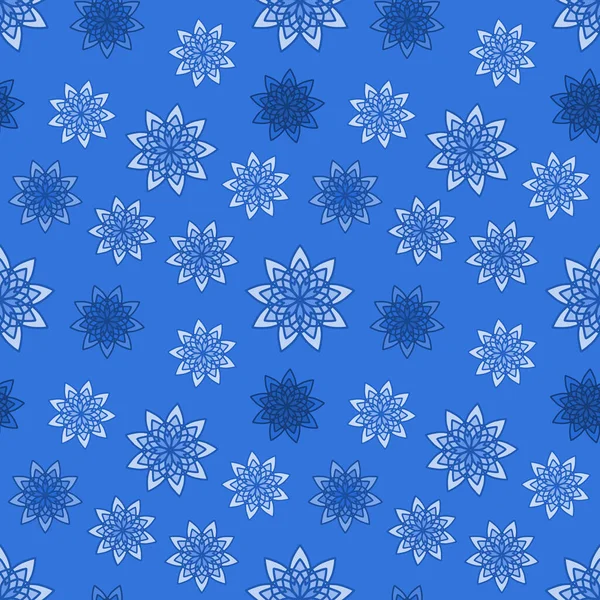 Pattern Seamless Blue Floral Ornaments Blue Background Flower Texture Kitchen — Stock Photo, Image