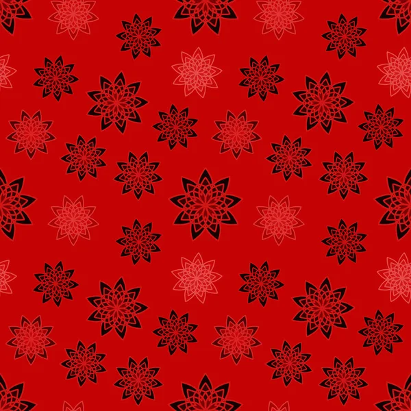 Patroon Naadloos Met Rode Bloemen Ornamenten Bloementextuur Voor Keukenbehang Badkamervloer — Stockfoto