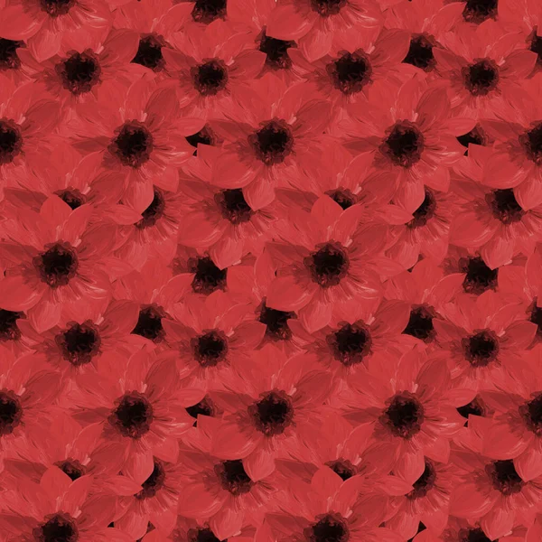 Asztrofonok Zökkenőmentes Mintája Zökkenőmentes Virágmintás Gouache Festékek Gyönyörű Eredeti Minta — Stock Fotó