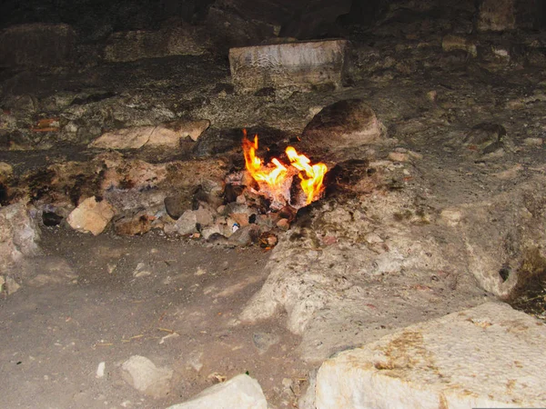 Yanartas Brennende Steine Der Nähe Des Olympos Tals Antalya Der — Stockfoto
