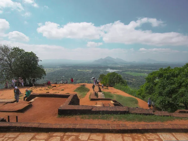 Jungle Landschap Top Van Het Oude Sigiriya Lion Rock Fort — Stockfoto