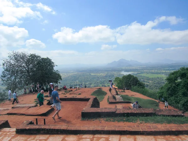 Dschungel Landschaft Der Spitze Der Antiken Festung Sigiriya Löwenfelsen Sri — Stockfoto