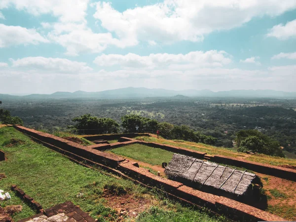 Dschungel Landschaft Der Spitze Der Antiken Festung Sigiriya Löwenfelsen Sri — Stockfoto