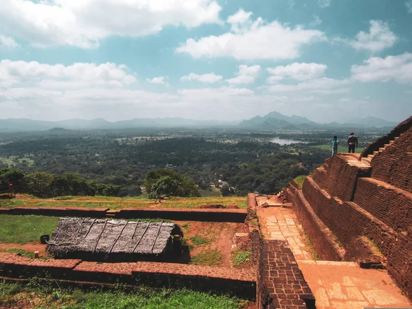 Dschungel Landschaft Der Spitze Der Antiken Festung Sigiriya Löwenfelsen Sri — Stockfoto