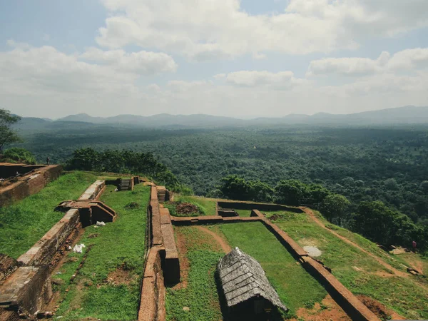 Jungle Landschap Top Van Het Oude Sigiriya Lion Rock Fort — Stockfoto