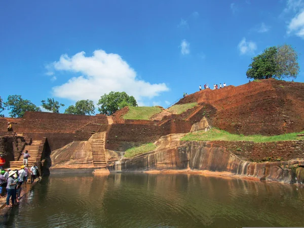 Jungle Landschap Top Van Het Oude Sigiriya Lion Rock Fort — Stockfoto