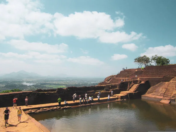 Paisaje Selvático Cima Antigua Fortaleza Sigiriya Lion Rock Sri Lanka — Foto de Stock