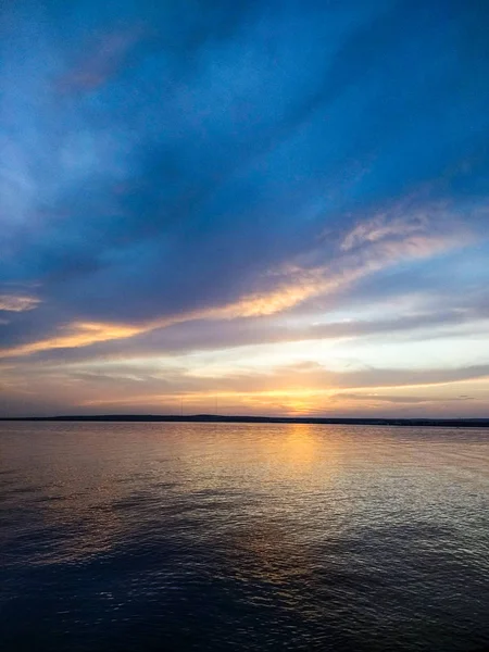 Impresionante Vista Del Atardecer Desde Playa Desde Mar Egeo Turquía — Foto de Stock