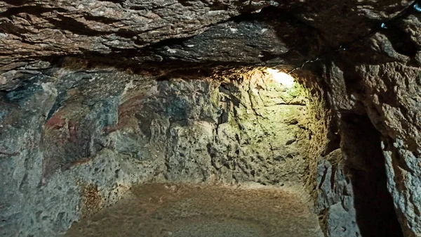 Древняя Многоуровневая Пещера Derinkuyu Underground City Cappadocia Turkey — стоковое фото