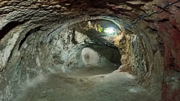 Alte Mehrstöckige Höhle Derinkuyu Unterirdische Stadt Kappadokien Türkei — Stockfoto