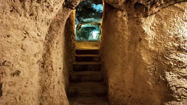 Ancient Multi Level Cave Derinkuyu Underground City Cappadocia Turkey — Stock Photo, Image